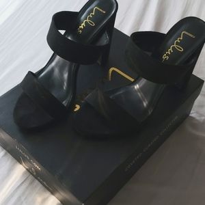 Lulu's Marlowe black suede heel 8.5